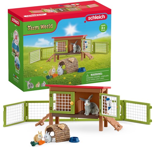 Schleich Farm World Konijnenhok-2