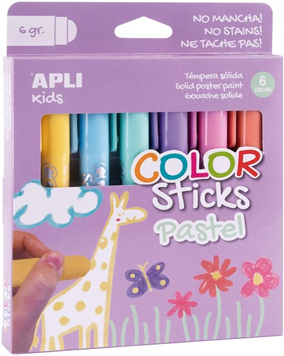APLI - Color stick pastel 6 kleuren