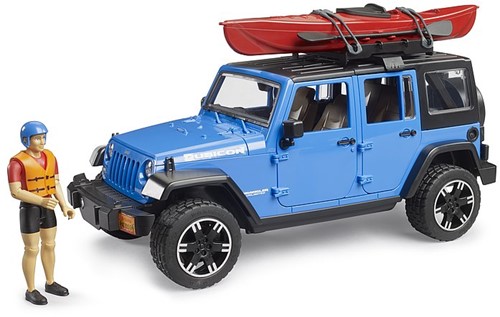 Bruder Jeep Wrangler Rubicon Unlimited met kajak en kajakker