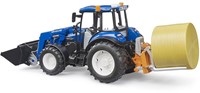 Bruder New Holland T5.120 met FL, laadbak, vorken+1ronde baal-2