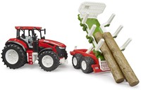 Bruder ROADMAX Tractor met bosbouwaanhanger en 3 boomstammen-3