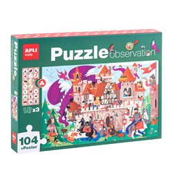 APLI - Kasteel Observeer Puzzel 104-delig 5x5cm (654x415mm)