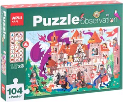 APLI - Kasteel Observeer Puzzel 104-delig 5x5cm (654x415mm)