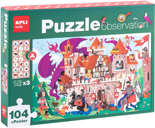 APLI - Kasteel Observeer Puzzel 104-delig 5x5cm (654x415mm)