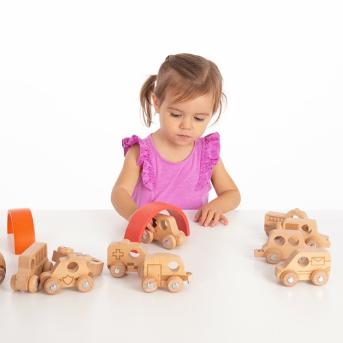 Tickit Natuurlijke Houten Voertuigen Set-3