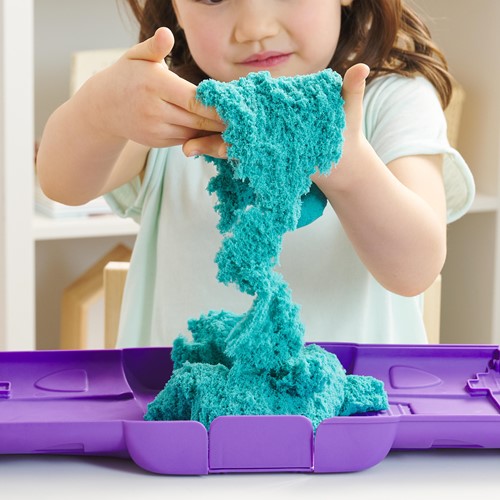 Kinetic Sand - Zandkasteelvorm Met 453 gram Blauwgroen Speelzand - Multifunctioneel Speel En Opbergbak-3