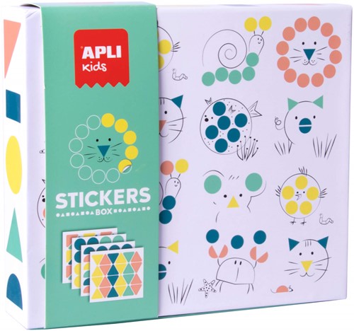 APLI - Animals stickerdoos (met 8 kaarten en voorbeeld)