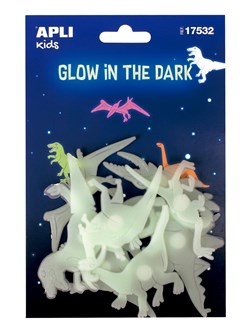 APLI - 9 X Stickers Glow In The Dark Dino