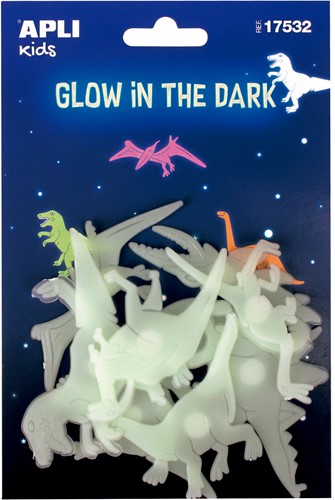 APLI - 9 X Stickers Glow In The Dark Dino