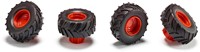 Siku extra wielen voor Claas Xerion 1:32 voor CONTROL Claas Xerion 6791 en 6794 speelgoedtractoren ideaal als dubbele banden rubber/kunststof zwart/rood-2