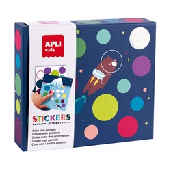 APLI - Fly to the moon stickerdoos (met 8 kaarten en vb)