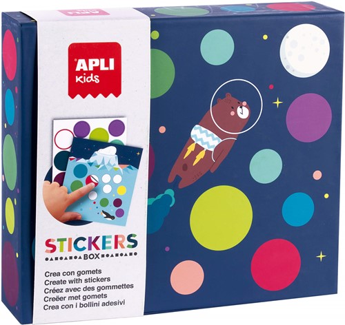 APLI - Fly to the moon stickerdoos (met 8 kaarten en vb)