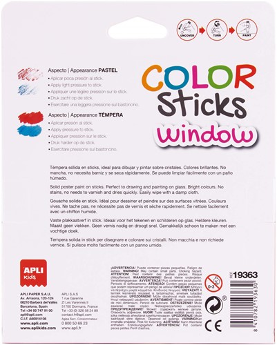 APLI - Color stick voor raam 6 kleuren-2