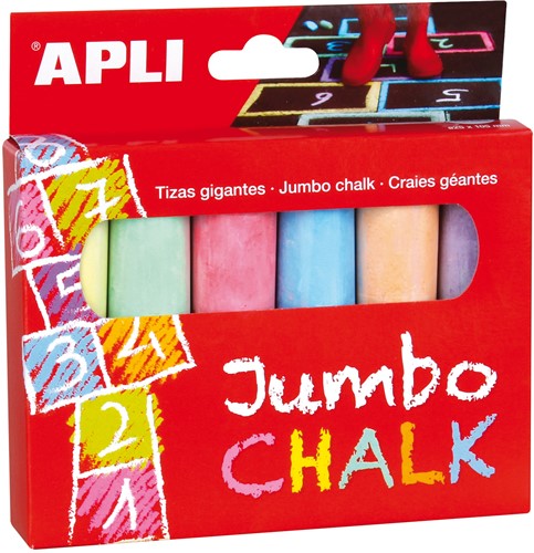 APLI - Jumbo Krijt Assortie 6 stuks