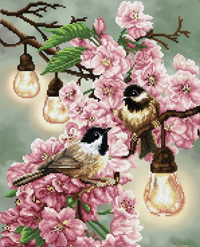 Diamond Dotz - Cherry Blossoms & Chickadees