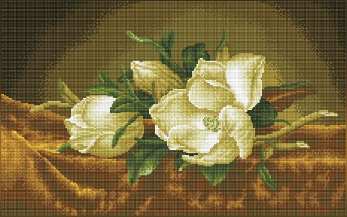 Diamond Dotz - Magnolias On Gold Velevt  (Après Martin Johnson Heade)