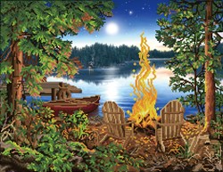 Diamond Dotz - Lakeside Red Canoe