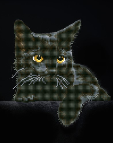 Diamond Dotz - Midnight Cat With Frame