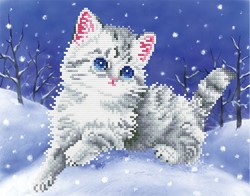 Diamond Dotz - Kitten In The Snow With Frame