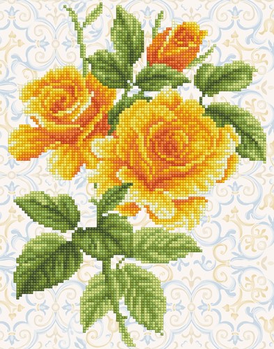 Diamond Dotz - Yellow Rose Bouquet With Frame