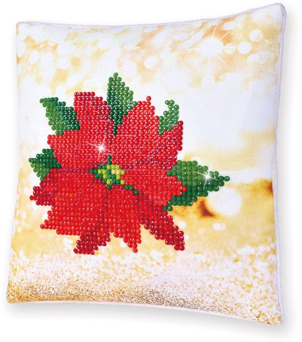 Diamond Dotz - Pointsettia Pillow