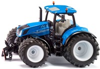 Siku New Holland T7.315 HD speelgoedtractor 1:32 metaal/kunststof blauw incl. frontgewicht motorkap kan worden geopend met trekhaak-2