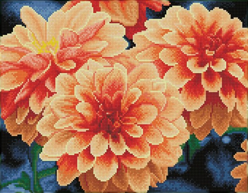 Diamond Dotz - Peach Dahlias