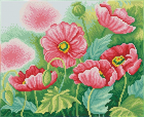 Diamond Dotz - Watercolour Poppies - Pre-Framed Kit