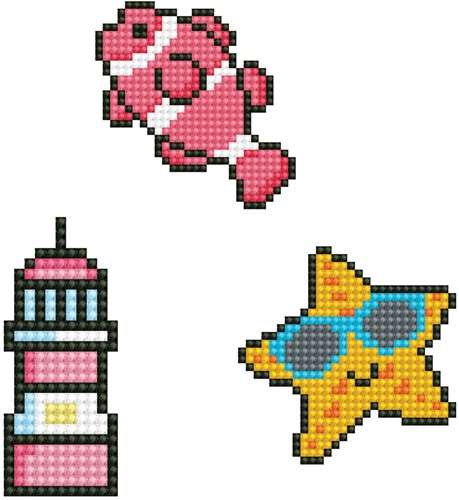 Diamond Dotz - Bubbles - Fish - Star Fish - Light House