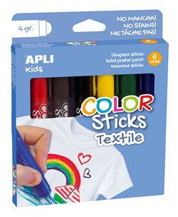 APLI - Verfsticks 6G Textielverf 6 stuks