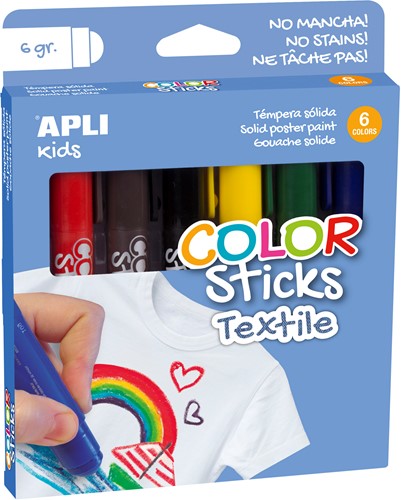 APLI - Verfsticks 6G Textielverf 6 stuks