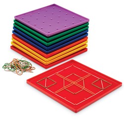 Learning Resources - 5 X 5 Pin Geoboards (Set of 10)