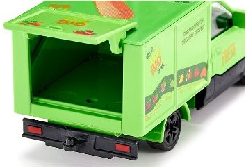 Siku streetscooter BIO bezorgservice speelgoedbestelbus 1:50 metaal/kunststof groen achterklep kan open inclusief stickervellen en kartonnen vellen van levensmiddelen-3