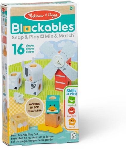 Melissa & Doug - Blockables Farm Friends Play Set (16pc)-3