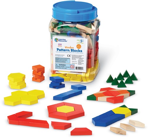 Learning Resources - Wooden Pattern Blocks, 1 cm (Set of 250)