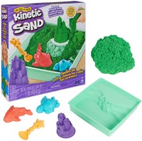 Kinetic  Sand - Zandbak-Set Met 454 gram Groen Speelzand Opbergzandbak 4 Vormen En Gereedschap