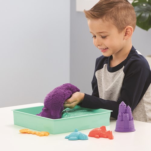 Kinetic Sand - Zandbak-Set Met 454 gram Paars Speelzand Opbergzandbak 4 Vormen En Gereedschap-3