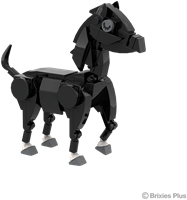 BRIXIES Plus Boerderijvriendjes Paard zwart - 84 st