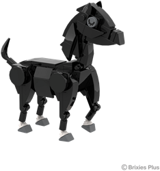 BRIXIES Plus Boerderijvriendjes Paard zwart - 84 st