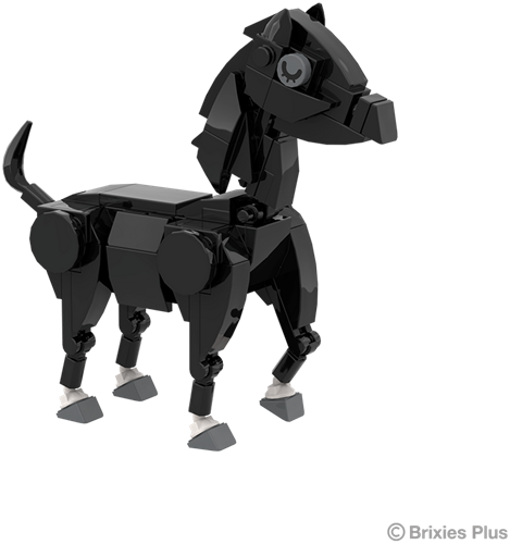 BRIXIES Plus Boerderijvriendjes Paard zwart - 84 st