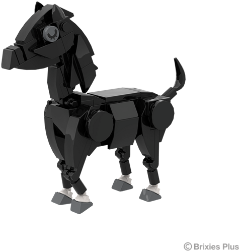 BRIXIES Plus Boerderijvriendjes Paard zwart - 84 st-2