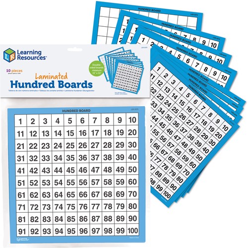 Learning Resources - Laminated Hundreds Boards (Set of 10)