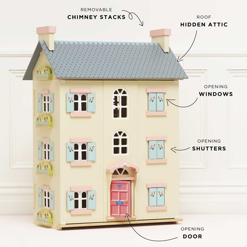 LTV - Cherry Tree Hall Wooden Dolls House - FSC 100%-2