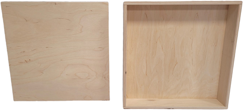 Houten speelbak met deksel (25x25x5 cm)-3