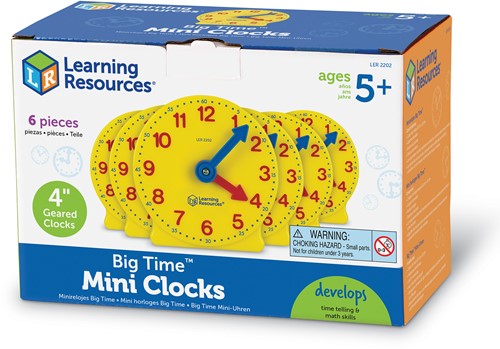 Learning Resources - Big Time® Geared Mini-Clocks (Set of 6)-3