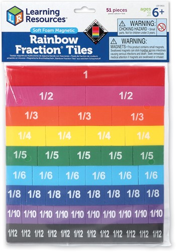 Learning Resources - Rainbow Fraction® Soft Foam Magnetic Tiles-3