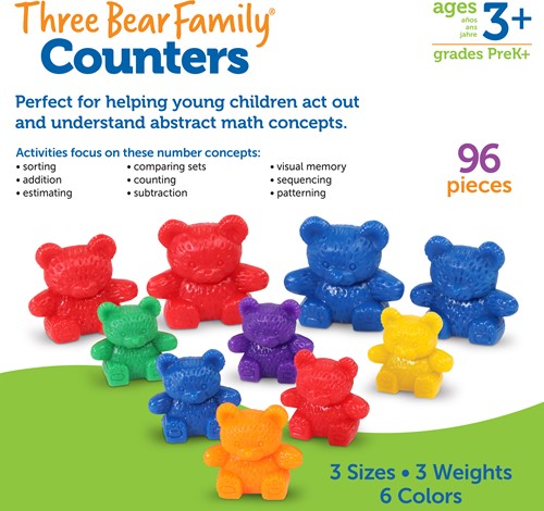 Learning Resources - Three Bear Family® Counters (Set of 96)-3