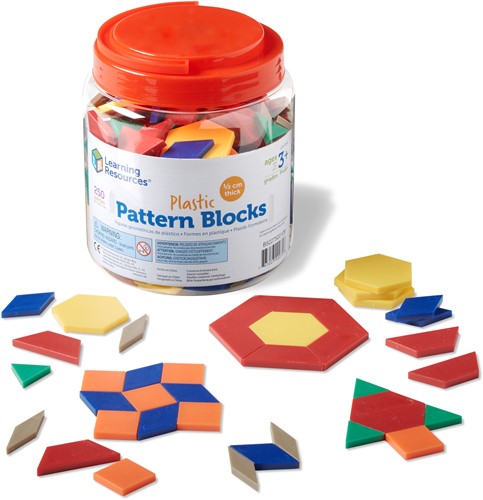 Learning Resources - Plastic Pattern Blocks, 0.5 cm (Set of 250)