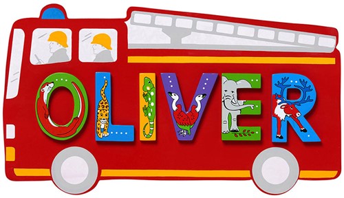 Lanka Kade - Naambord Rode brandweerwagen (max. 6 letters)-2