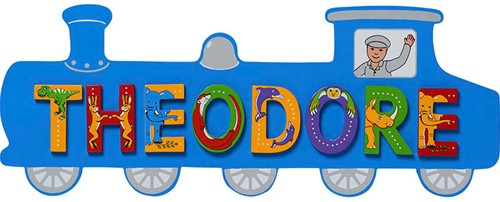 Lanka Kade - Naambord Lange Blauwe Trein (max. 9 letters)-2